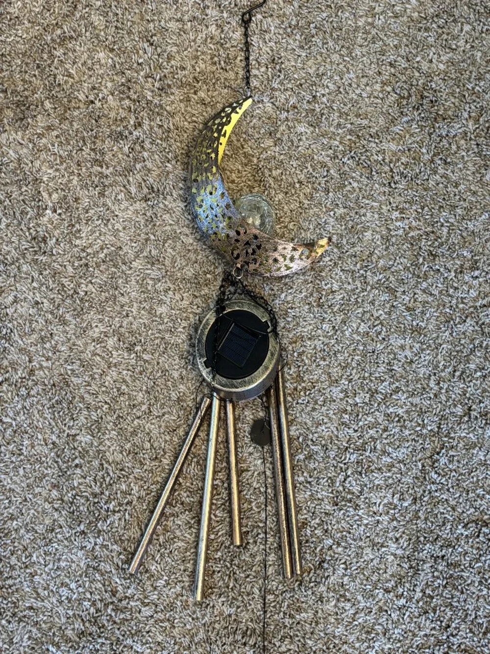 Moon wind chime/solar outdoor-New without tags